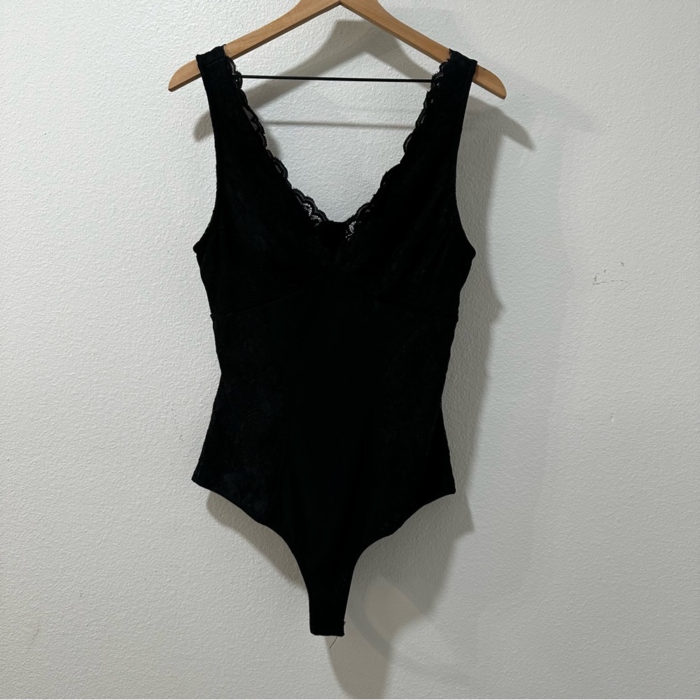 Bebe Black Lace Detail Body Suit
